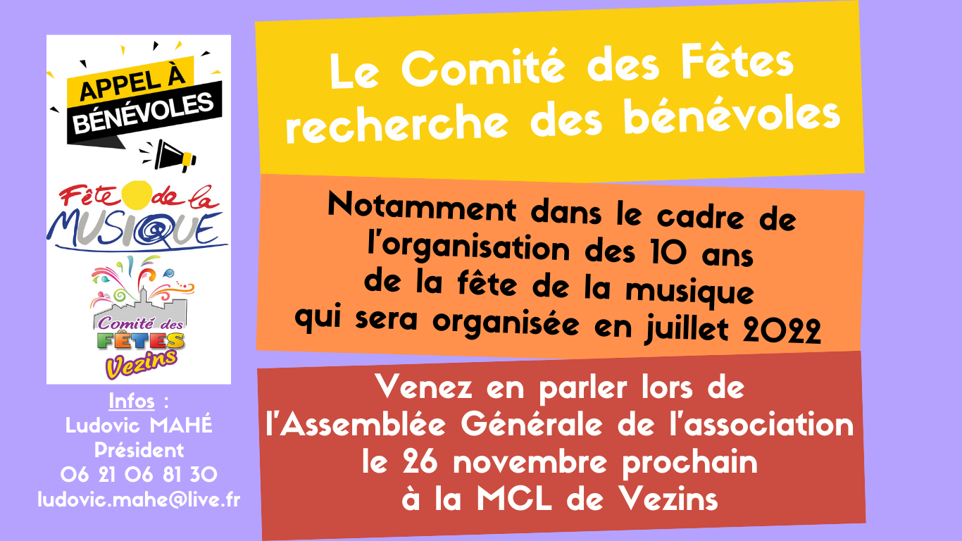 Comité des Fêtes appel à bénévoles - Commune de Vezins