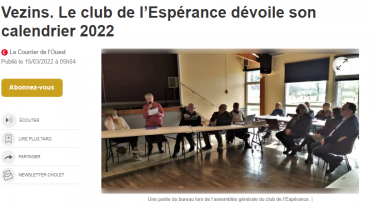 Le Courrier de l’Ouest du 25.03.2022